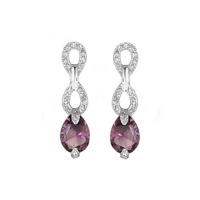 Studio 925 Julia Amethyst Pear Drop CZ Sterling Silver Earrings Studio 925 Julia Amethyst Pear Drop CZ Sterling Silver Earrings