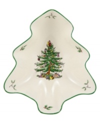 Perfect for dips, sauces and small snacks, this tree-shaped tray is a beautiful addition to the classic dinnerware collection. Created in 1938, the Spode Christmas Tree is now recognized around the world as simply part of Christmas. Perfect for dips, sauces and small snacks, this tree-shaped tray is a beautiful addition to the classic dinnerware collection. Created in 1938, the Spode Christmas Tree is now recognized around the world as simply part of Christmas.