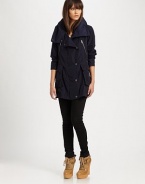 Rain or shine, this jacket features an oversized collar and convenient pockets for an undeniably stylish look.Oversized collarLong sleevesZip and patch pocketsSnap frontBack yokeAbout 28 from shoulder to hemPolyesterHand washImported Model shown is 5'9½ (176cm) wearing US size 4. 