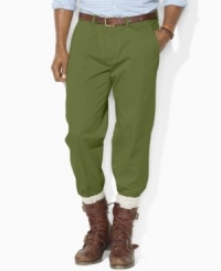 Handsomely tailored with a straight leg, a flat front and a classic rise, this versatile cotton chino pant channels modern style in a five-pocket jean silhouette. Handsomely tailored with a straight leg, a flat front and a classic rise, this versatile cotton chino pant channels modern style in a five-pocket jean silhouette.