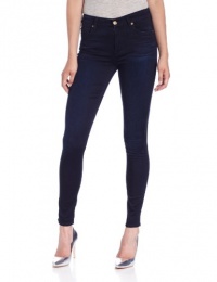 7 For All Mankind Women's The High Waist Skinny Jean in Blue Black Sateen 7 For All Mankind Women's The High Waist Skinny Jean in Blue Black Sateen