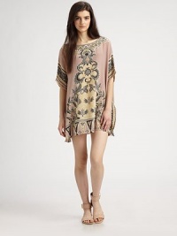 Brilliant, lightweight dress in a fiercely feminine print with caftan sleeves and an ultra-short silhouette. BoatneckShort caftan sleevesAbout 21 from natural waistSilkDry cleanImportedModel shown is 5'10 (177cm) wearing US size Small. Brilliant, lightweight dress in a fiercely feminine print with caftan sleeves and an ultra-short silhouette. BoatneckShort caftan sleevesAbout 21 from natural waistSilkDry cleanImportedModel shown is 5'10 (177cm) wearing US size Small.