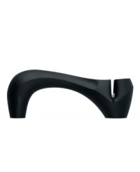Take your blades to the edge of perfection. This handheld knife sharpener features a specially designed sharpening module of steel and ceramics to guarantee a perfectly honed, razor-sharp blade. Take your blades to the edge of perfection. This handheld knife sharpener features a specially designed sharpening module of steel and ceramics to guarantee a perfectly honed, razor-sharp blade.