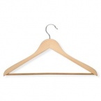 Honey-Can-Do HNG-01334 Wood Hangers with Non-Slip Grooved Bar, 24-Pack, Maple