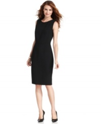 Look sharp in Jones New York's slim petite sheath dress - paired with pumps it goes from the desk to dinner with style! Look sharp in Jones New York's slim petite sheath dress - paired with pumps it goes from the desk to dinner with style!