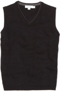 Calvin Klein Boys 8-20 Solid Sweater Vest, Black, Medium Calvin Klein Boys 8-20 Solid Sweater Vest, Black, Medium