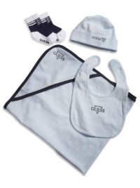 GUESS Kids Boys Baby Blanket Gift Set, LIGHT BLUE GUESS Kids Boys Baby Blanket Gift Set, LIGHT BLUE