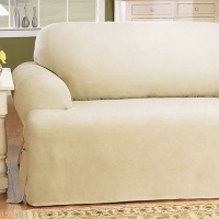 Sure Fit 139727269B_L-NTRL Duck Solid T-Cushion Loveseat Slipcover, Natural Sure Fit 139727269B_L-NTRL Duck Solid T-Cushion Loveseat Slipcover, Natural