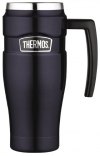 Thermos Stainless King 16-Ounce Leak- Proof Travel Mug with Handle, Midnight Blue Thermos Stainless King 16-Ounce Leak- Proof Travel Mug with Handle, Midnight Blue