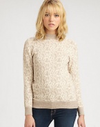 A delicate jacquard pullover finished with ribbed knit collar, cuffs and hem. Crewneck85% cotton/15% alpaca woolDry cleanImportedModel shown is 5'9½ (176cm) wearing US size Small.
