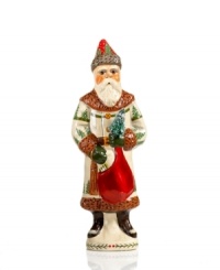 Christmas around the world. See Santa from a new perspective with this Russian-themed figurine, shaped from a vintage mold and exquisitely hand-painted. From Vaillancourt. Christmas around the world. See Santa from a new perspective with this Russian-themed figurine, shaped from a vintage mold and exquisitely hand-painted. From Vaillancourt.