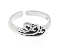 925 Sterling Silver Toe Ring Three Wave, One Size Fits All 925 Sterling Silver Toe Ring Three Wave, One Size Fits All
