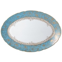 Inspired by the flamboyant designs of the 19th century, Eden Turquoise is both refined and sophisticated. This Limoges porcelain dinnerware service is a remarkable reproduction that captures the beauty of engraved gold work. Made in Limoges, France. Inspired by the flamboyant designs of the 19th century, Eden Turquoise is both refined and sophisticated. This Limoges porcelain dinnerware service is a remarkable reproduction that captures the beauty of engraved gold work. Made in Limoges, France.