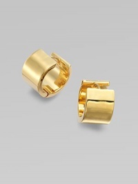 A versatile design with a shiny finish. BrassLength, about ½Hinge-and-post backImported 