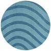 St. Croix Handmade Wool Waves Rug 6x6 foot Round, BLUE