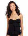 Kenneth Cole Reaction Women's Ruffle Tiered Bandeau Tankini