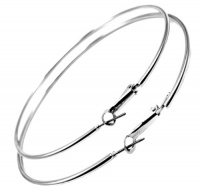 4 Inch Large Dangle Hoop Pipe Earrings, Hypoallergenic Silver Tone Polished Finish, Omega Leverback Closures 4 Inch Large Dangle Hoop Pipe Earrings, Hypoallergenic Silver Tone Polished Finish, Omega Leverback Closures