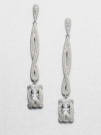 EXCLUSIVELY AT SAKS. A vintage-inspired style featuring hand-set, brilliant pavé crystals in a long and elegant drop design. CrystalsCubic zirconiaRhodium-plated brassDrop, about 2.9Post backImported EXCLUSIVELY AT SAKS. A vintage-inspired style featuring hand-set, brilliant pavé crystals in a long and elegant drop design. CrystalsCubic zirconiaRhodium-plated brassDrop, about 2.9Post backImported