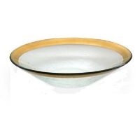 Annieglass Roman Antique Gold Wok Bowl