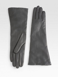 EXCLUSIVELY AT SAKS. A supple leather design in a sophisticated length. Nappa leatherCashmere linedMade in Italy 