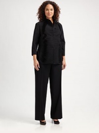 Inspired by traditional Eastern style, a satin jacket offering simple sophistication. You will love how this design looks with dark-denim jeans.Mandarin collarThree-quarter sleevesConcealed front closureAbout 26 from shoulder to hemPolyesterDry cleanImported Inspired by traditional Eastern style, a satin jacket offering simple sophistication. You will love how this design looks with dark-denim jeans.Mandarin collarThree-quarter sleevesConcealed front closureAbout 26 from shoulder to hemPolyesterDry cleanImported