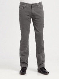 Soft denim in a sleek straight-leg style with classic five-pocket detailing.Button-front waistBelt loopsFive-pocket styleInseam, about 3297% cotton/3% elastaneDry cleanImported Soft denim in a sleek straight-leg style with classic five-pocket detailing.Button-front waistBelt loopsFive-pocket styleInseam, about 3297% cotton/3% elastaneDry cleanImported