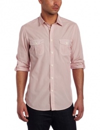 Ben Sherman Men's Long Sleeve Fine Striped Utility Woven Shirt Ben Sherman Men's Long Sleeve Fine Striped Utility Woven Shirt