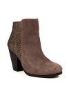 Subtle from the front, showgirl from behind: Pair these VINCE CAMUTO Western booties with jeans so that just suede peeks out, with a skirt so the glitter back halves sparkle.
