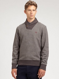 This shawl collar pullover sweatshirt wil make a dapper addition to your casual wardrobe, shaped in cool, comfortable cotton for extended wear.Shawl collarBanded cuffs and hemCottonDry cleanImportedThis style runs true to size. We recommend ordering your usual size for a standard fit. This shawl collar pullover sweatshirt wil make a dapper addition to your casual wardrobe, shaped in cool, comfortable cotton for extended wear.Shawl collarBanded cuffs and hemCottonDry cleanImportedThis style runs true to size. We recommend ordering your usual size for a standard fit.