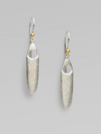 A unique design with tribal appeal in sleek sterling silver accented with radiant 24k gold. Sterling silver24k goldLength, about 1½Hook backImported 