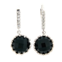 Meredith Leigh Sterling Silver Onyx and White Topaz Earrings Meredith Leigh Sterling Silver Onyx and White Topaz Earrings