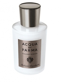 Hydration and protection post shave is a crucial step in the grooming ritual. Emollients and protective ingredients cushion and soothe the skin. Scented with the rich and warm leather inspired Colonia Intensa fragrance. 3.4 oz. Hydration and protection post shave is a crucial step in the grooming ritual. Emollients and protective ingredients cushion and soothe the skin. Scented with the rich and warm leather inspired Colonia Intensa fragrance. 3.4 oz.