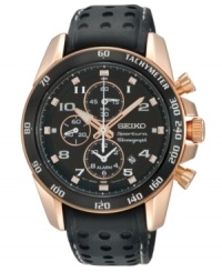 Add a sporty element to your luxury watch collection with this Sportura chronograph from Seiko. Add a sporty element to your luxury watch collection with this Sportura chronograph from Seiko.