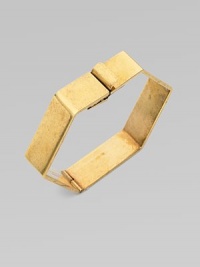 A geometric design with a vintage-inspired finish. BrassDiameter, about 2½Hinged push clasp closureMade in Italy A geometric design with a vintage-inspired finish. BrassDiameter, about 2½Hinged push clasp closureMade in Italy