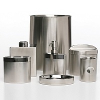 Stainless steel pump. Shiny and sleek, Executive bath accessories by Hudson Park are a bold statement for any bathroom.