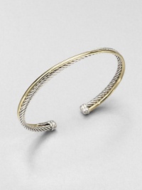 From the Crossover Collection. A smooth band of 18k bonded gold is paired with textured sterling silver. 3mm Made in the USA From the Crossover Collection. A smooth band of 18k bonded gold is paired with textured sterling silver. 3mm Made in the USA