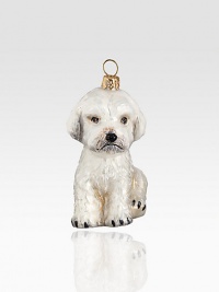 A charming addition to every dog-lover's holiday, carefully handcrafted in delicate Pyrex glass, then handpainted with beautiful, one-of-a-kind detail. Handpainted glass Each ornament takes 7-10 days to complete Arrives in gift box ideal for giving or storing 1½W X 3H X 2D Handmade in Poland A charming addition to every dog-lover's holiday, carefully handcrafted in delicate Pyrex glass, then handpainted with beautiful, one-of-a-kind detail. Handpainted glass Each ornament takes 7-10 days to complete Arrives in gift box ideal for giving or storing 1½W X 3H X 2D Handmade in Poland