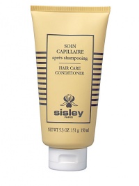 A formula that protects and coats the hair shaft, for improved hair quality. Rich in Rice Phytoceramides, Shea Butter, Wheat Proteins and D-Panthenol, Sisley's Soin Capillaire is a beautifying balm formulated to address the needs of damaged, devitalised hair. Provides nutrients and protects from outside aggressions. Coats the hair shaft to visibly improve hair quality. Hair is shinier, softer, fuller.Directions for Use: Use Hair Care Conditioner after washing, on towel-dried hair. A formula that protects and coats the hair shaft, for improved hair quality. Rich in Rice Phytoceramides, Shea Butter, Wheat Proteins and D-Panthenol, Sisley's Soin Capillaire is a beautifying balm formulated to address the needs of damaged, devitalised hair. Provides nutrients and protects from outside aggressions. Coats the hair shaft to visibly improve hair quality. Hair is shinier, softer, fuller.Directions for Use: Use Hair Care Conditioner after washing, on towel-dried hair.