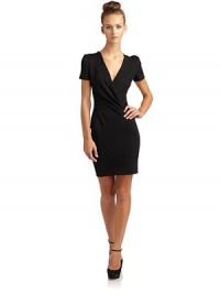 THE LOOKSurplice V-neckAsymmetric pleatsFitted silhouetteBack zip closureTHE FITAbout 33 from shoulder to hemTHE MATERIAL66% viscose/29% polyamide/5% elastaneCARE & ORIGINDry cleanImportedModel shown is 5'9 (175cm) wearing US size 4. THE LOOKSurplice V-neckAsymmetric pleatsFitted silhouetteBack zip closureTHE FITAbout 33 from shoulder to hemTHE MATERIAL66% viscose/29% polyamide/5% elastaneCARE & ORIGINDry cleanImportedModel shown is 5'9 (175cm) wearing US size 4.
