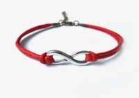 Red Ropes Steampunk Bracelet Antique Silver Karma Bracelet,infinity Wish Bracelet Adjustable Bracelet S-7