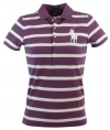 Ralph Lauren Sport Womens The Skinny Polo Big Pony Polo Shirt - XL - Purple