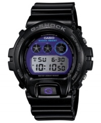 With a colorful metallic dial with a mirrored finish, this G-Shock digital watch beams with style. With a colorful metallic dial with a mirrored finish, this G-Shock digital watch beams with style.
