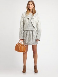 Deftly draped and unavoidably cool, this heavy cotton fleece jacket is defined by a tweed-like finish and asymmetrical styling. Asymmetrical draped frontHook-and-eye closureDropped shouldersLong sleevesAsymmetrical hemAbout 19 from shoulder to hemCottonMachine washImported of Italian fabricSIZE & FITModel shown is 5'10 (177cm) wearing US size 4. Deftly draped and unavoidably cool, this heavy cotton fleece jacket is defined by a tweed-like finish and asymmetrical styling. Asymmetrical draped frontHook-and-eye closureDropped shouldersLong sleevesAsymmetrical hemAbout 19 from shoulder to hemCottonMachine washImported of Italian fabricSIZE & FITModel shown is 5'10 (177cm) wearing US size 4.