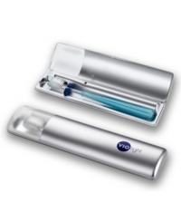 Is there a way to keep your travel toothbrush clean and healthy? That's where the Violight sanitizer comes in! Using proven germicidal ultraviolet technology, this high-tech toothbrush travel case destroys 99.9% of germs on contact. One-year warranty. Model VIO200. Is there a way to keep your travel toothbrush clean and healthy? That's where the Violight sanitizer comes in! Using proven germicidal ultraviolet technology, this high-tech toothbrush travel case destroys 99.9% of germs on contact. One-year warranty. Model VIO200.