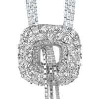 Ultimate Glamour: Designer Inspired Sterling Silver Rhodium Finish Tassel Style Triple Chain Cubic Zirconia Necklace Ultimate Glamour: Designer Inspired Sterling Silver Rhodium Finish Tassel Style Triple Chain Cubic Zirconia Necklace