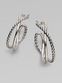 From the Crossover Collection. A unique piece in sterling silver with a cable accented crossover design. Sterling silverLength, about 1.32Post backImported From the Crossover Collection. A unique piece in sterling silver with a cable accented crossover design. Sterling silverLength, about 1.32Post backImported