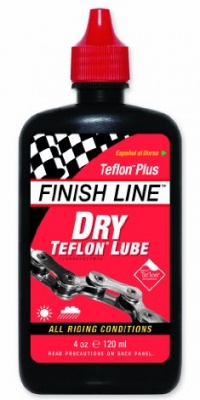 Finish Line DRY Teflon Bicycle Chain Lube, 4-Ounce Drip Squeeze Bottle