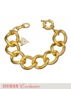 GUESS Women's Yellow Gold-Tone Curb Chain Bracelet, GOLD