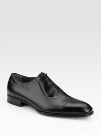 A handsome captoe design, crafted in Italy from the finest nappa leather. Leather lining and sole Made in Italy