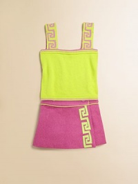 A vibrant knit with pretty logo trim will brighten up any ensemble.SquareneckWide strapsPullover styleCottonMachine washImported A vibrant knit with pretty logo trim will brighten up any ensemble.SquareneckWide strapsPullover styleCottonMachine washImported